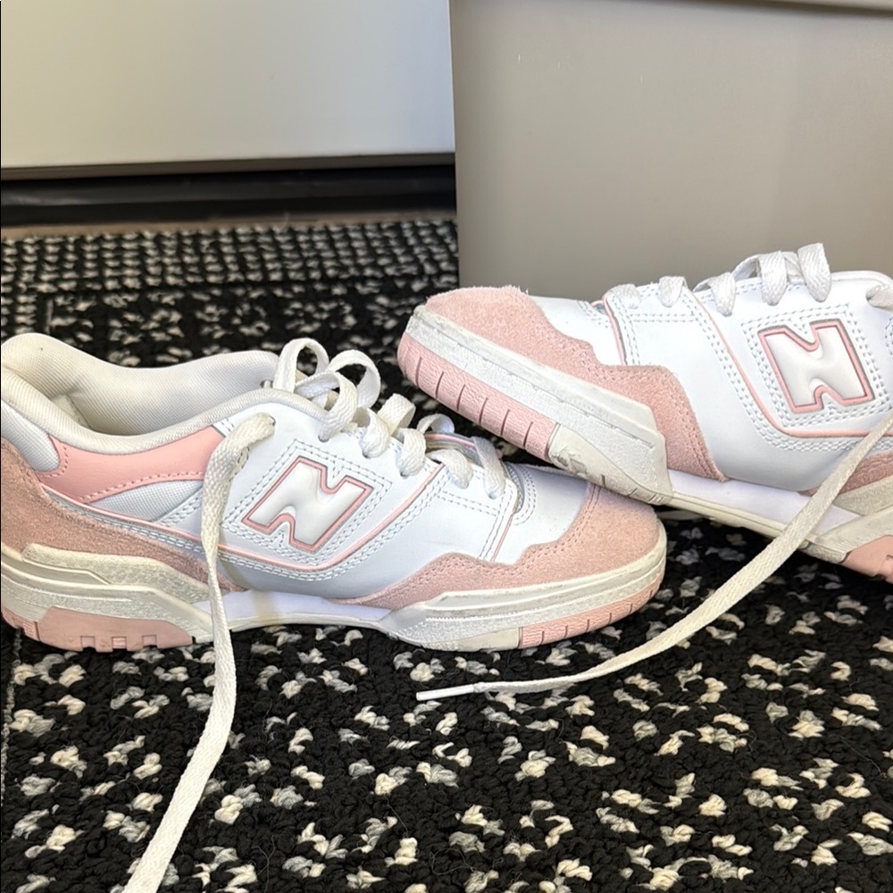 New Balance White and Pink Athletic Shoes